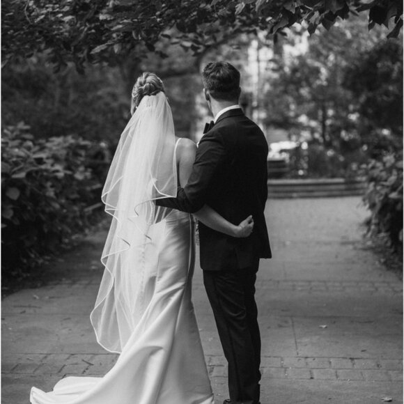 Wedding Veil with Satin Trim